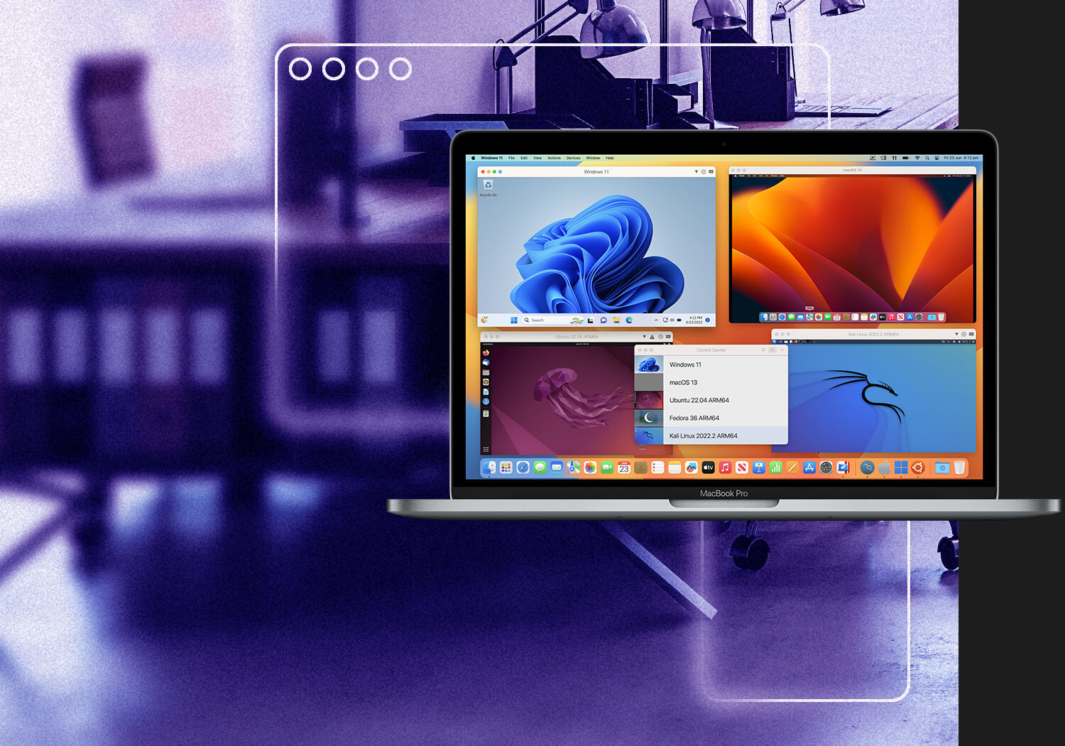 Exécutez Windows sous Mac avec notre bureau virtuel pour des performances simples, puissantes et transparentes.
